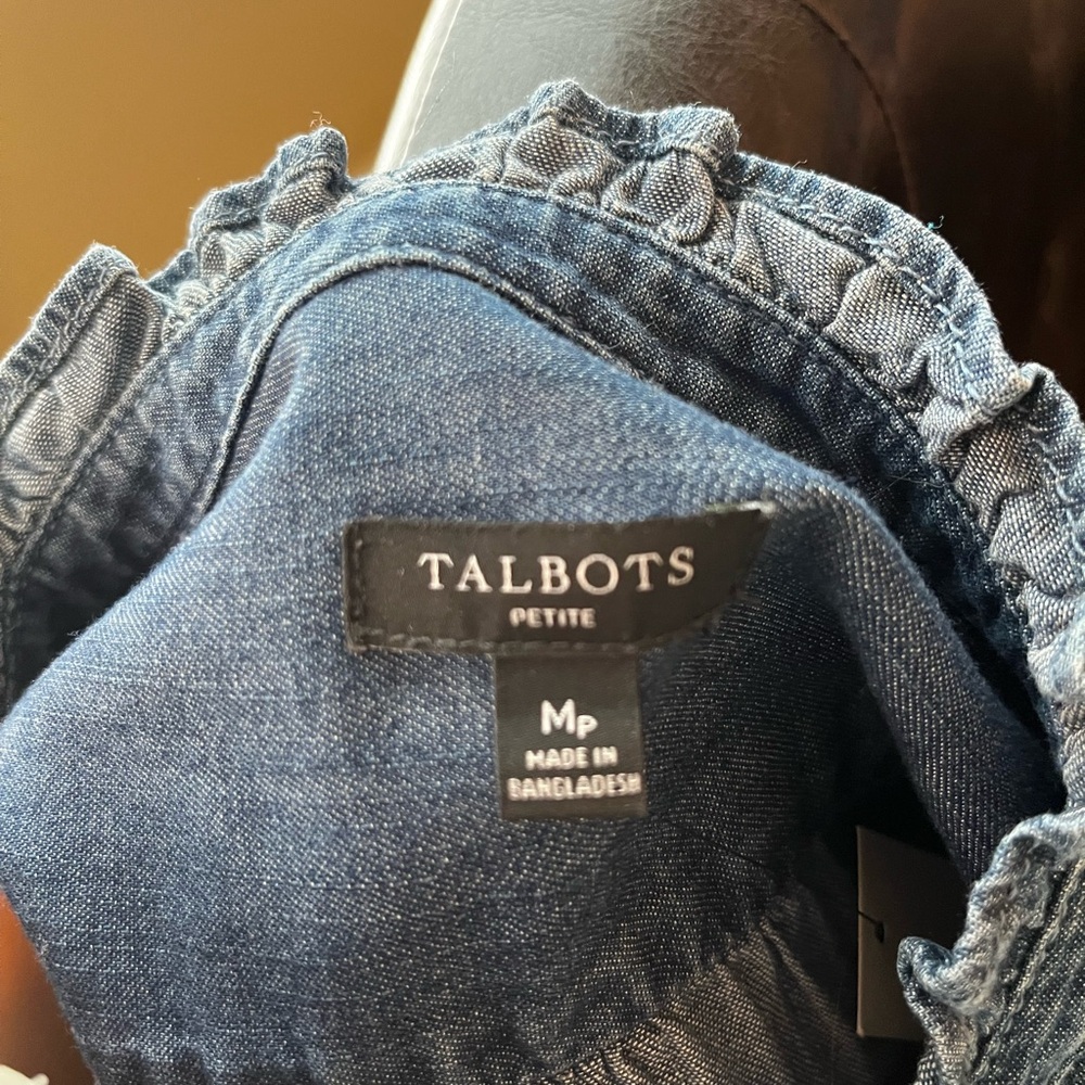 Talbots Petite Ruffled Denim Shirt - Picture 5 of 6